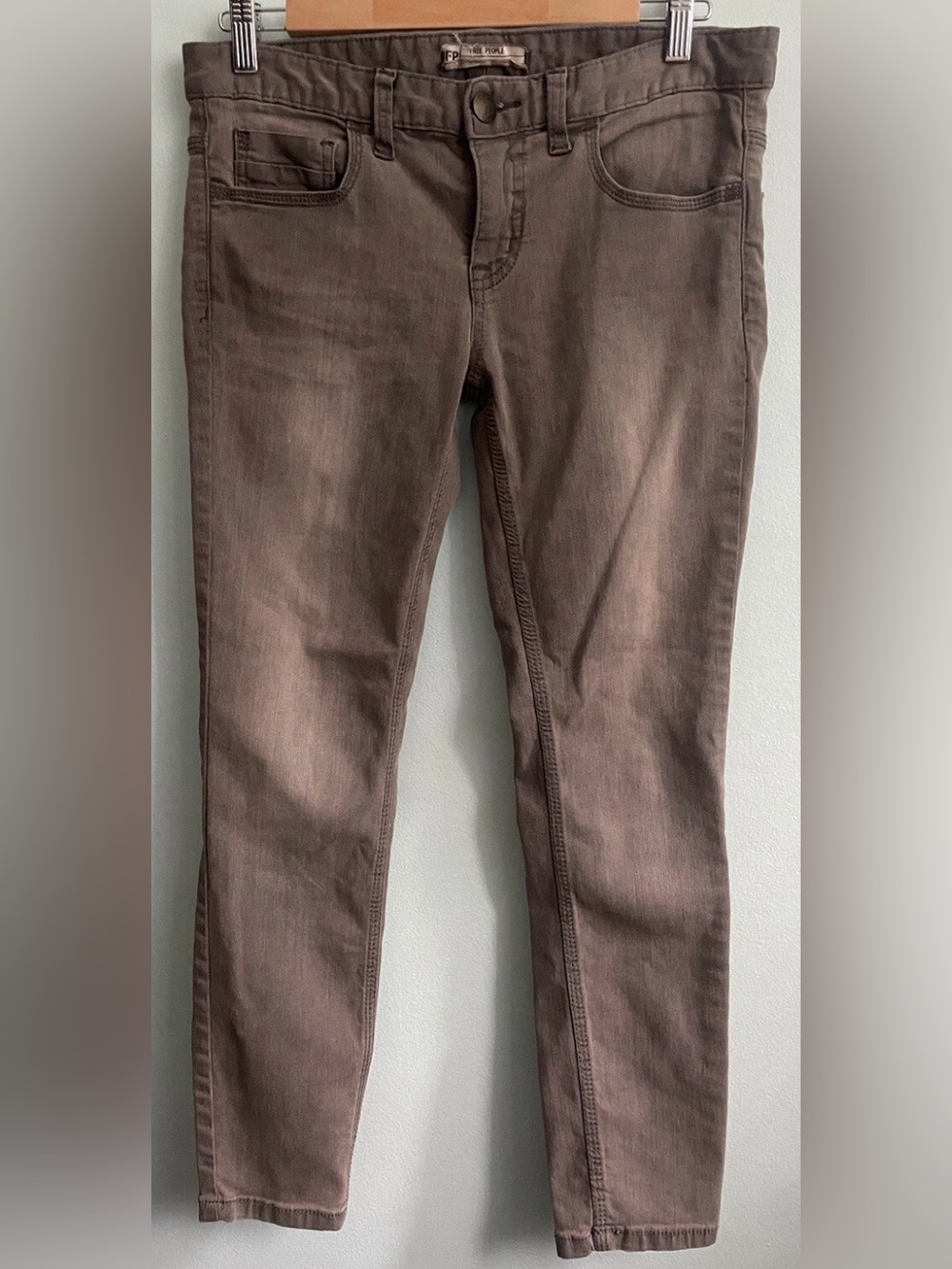 Free People Slim Skinny Jeans in Brown
